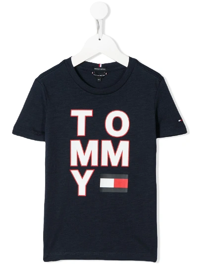 Tommy Hilfiger Junior Teen Logo-print T-shirt In Blue