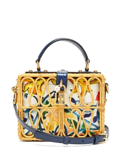 Dolce & Gabbana Majolica Wicker Dolce Box Bag In Multi