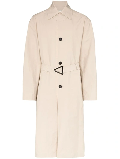 Bottega Veneta Belted Shell Trench Coat In Neutrals