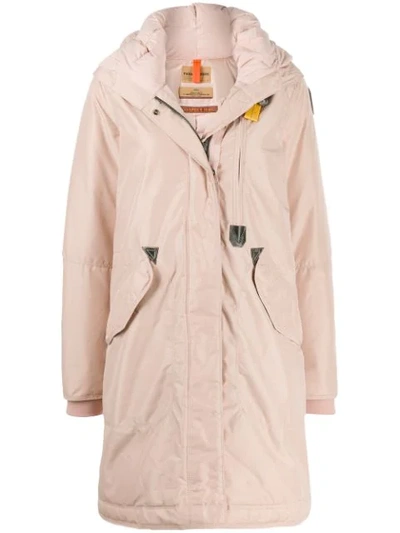 Parajumpers Hooded Parka Coat In Pink
