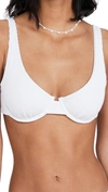 Charlie Holiday Roman Bra Bikini Top In White