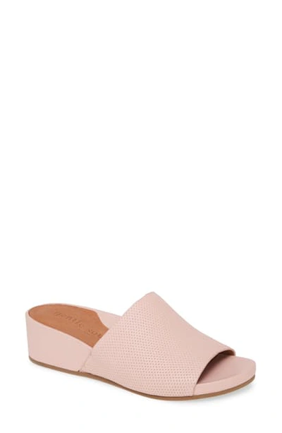 Gentle Souls By Kenneth Cole Gisele Wedge Slide Sandal In Pink Leather