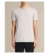 Allsaints Figure Crewneck Cotton-jersey T-shirt In Almond Grey