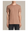 Allsaints Figure Crewneck Cotton-jersey T-shirt In Clay Red