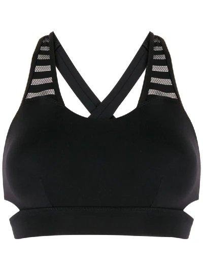 The Upside Samantha Cutout Velvet Sports Bra In Black