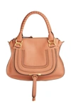 Chloé Medium Marcie Calfskin Leather Satchel In Muted Brown