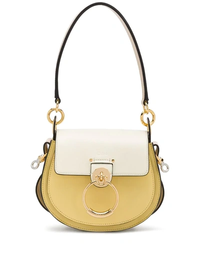 Chloé Small Tess Colorblock Leather Shoulder Bag In Yellow