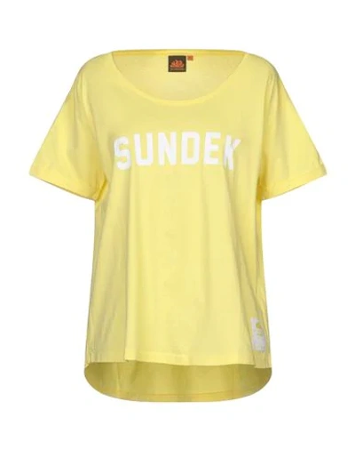 Sundek T-shirts In Light Yellow