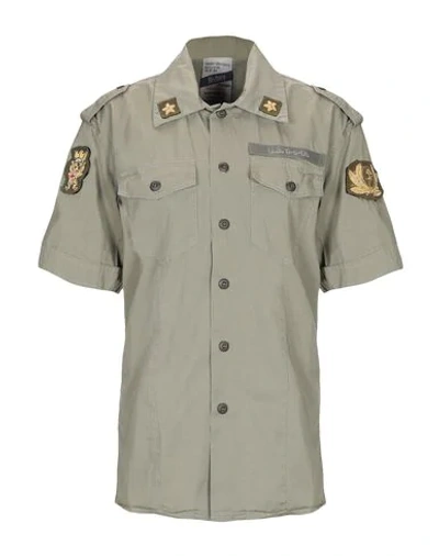 History Repeats Solid Color Shirts & Blouses In Military Green
