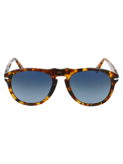 Persol Tortoiseshell Effect Round Frame Sunglasses In Brown
