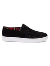 Robert Graham Cormac Jacquard Suede Slip-on Sneakers In Black