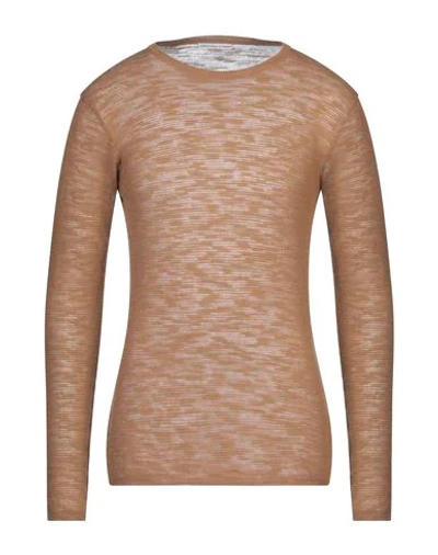 Grey Daniele Alessandrini Sweaters In Camel