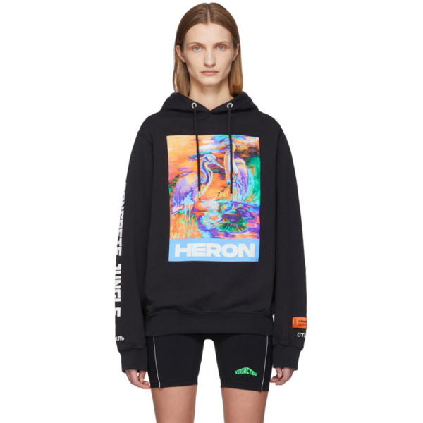 heron preston hoodie black
