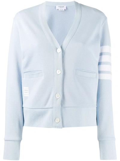 Thom Browne 4-bar Stripe Cardigan In Blue