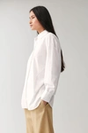 Cos Round Cut Cotton Shirt In White