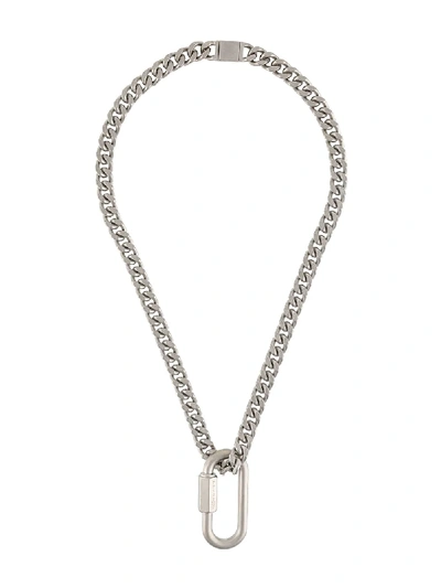 Maison Margiela Chunky Chain W/ Carabiner Necklace In Silver