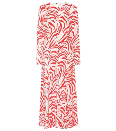 Msgm Zebra-print Crepe Maxi Dress In Red
