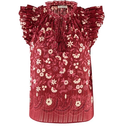 Ulla Johnson Iris Top In Burgundy