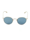 Oliver Peoples Men's Coleridge Round Sunglasses, 50mm In Gold/blue