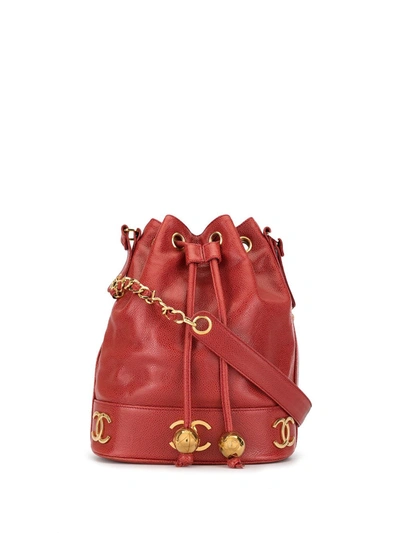 Pre-owned Chanel 1994-1999 Triple Cc Shoulder Bag In Red