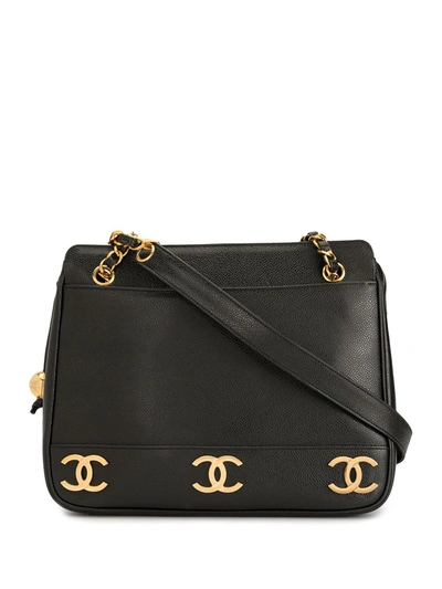 Pre-owned Chanel Triple Cc Shoulder Bag In Black