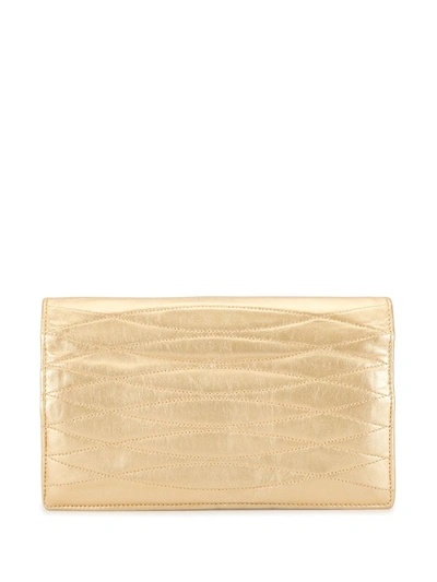 Pre-owned Chanel 1990s Quilted Clutch Bag In Gold