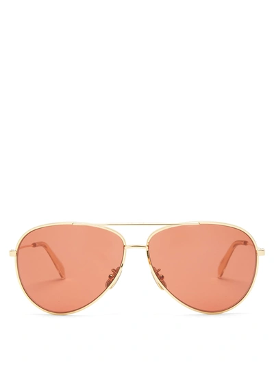 Celine Aviator Metal Sunglasses In Orange
