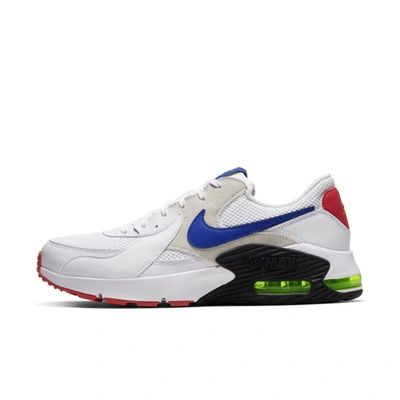 Nike Men's Air Max Excee Running Sneakers From Finish Line In White,bright Cactus,track Red,hyper Blue
