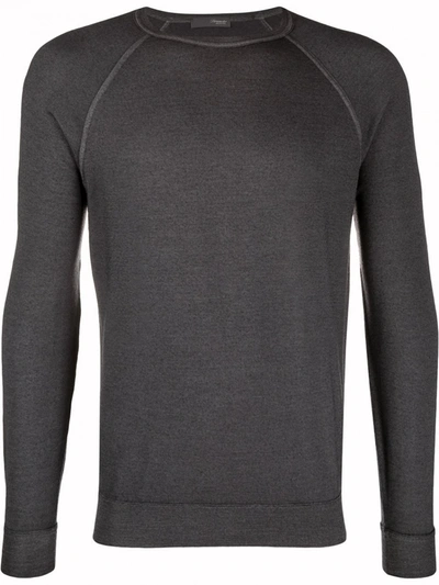 Drumohr Cotton Sweatshirt In Grey