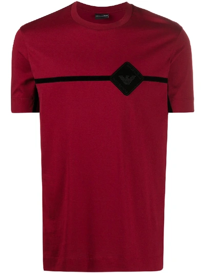 Emporio Armani Cotton T-shirt With Logo In Red