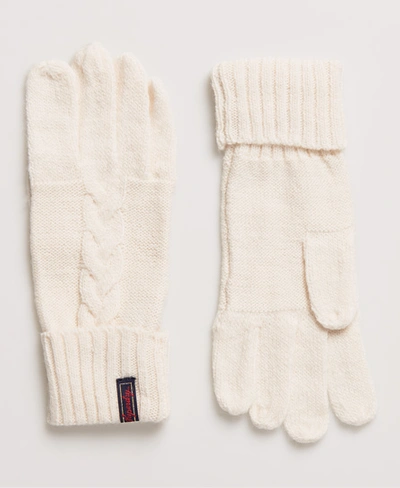 Superdry Lannah Cable Gloves In Cream