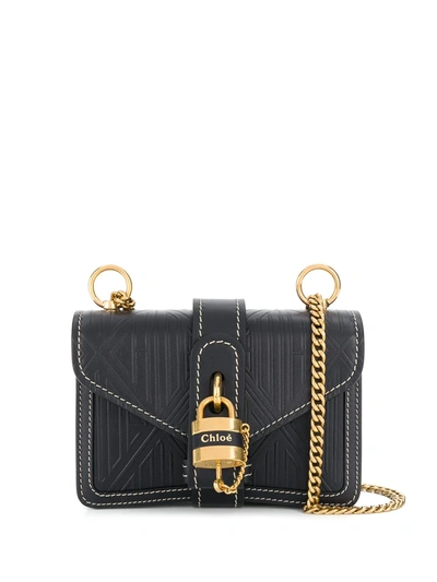 Chloé Mini Aby Chain Shoulder Bag In Blue