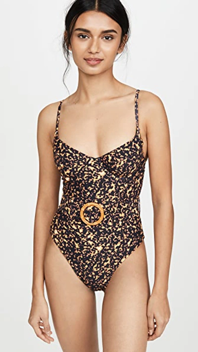 Weworewhat Danielle One Piece Swimsuit In Tortoise Shell
