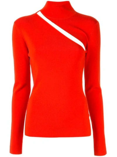 Dion Lee Cut Out Detail Knitted Top In Red