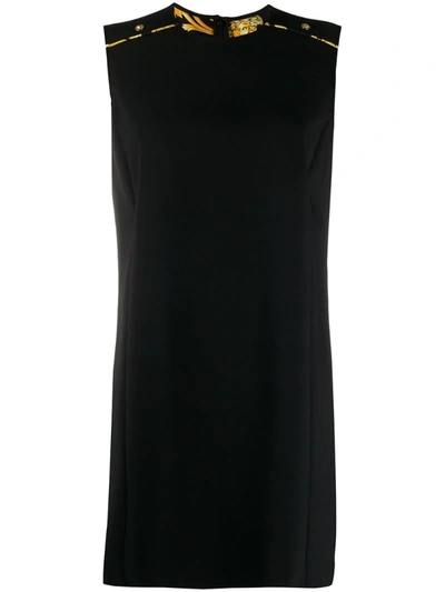 Versace Button Detail Shift Dress In Black