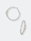 Ettika Crystal Embellished Hoop Earrings In Silver