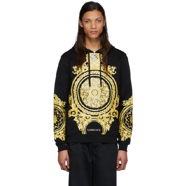 versace baroque print hoodie