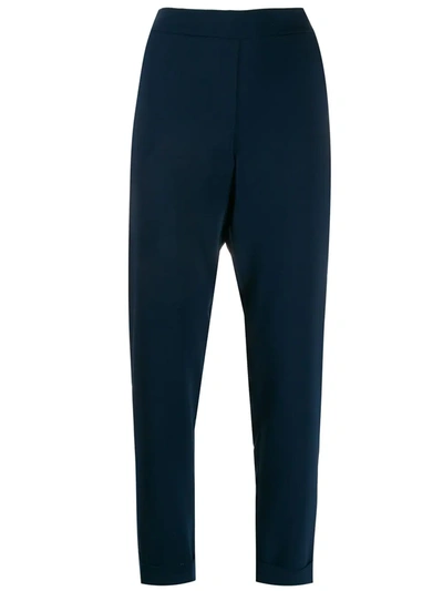 P.a.r.o.s.h Elasticated Slim-fit Trousers In Blue