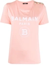 Balmain Logo Print T-shirt In Pink