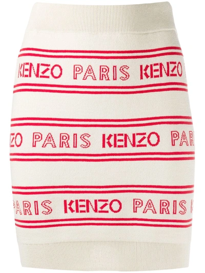 Kenzo Paris Logo半身裙 In Neutrals