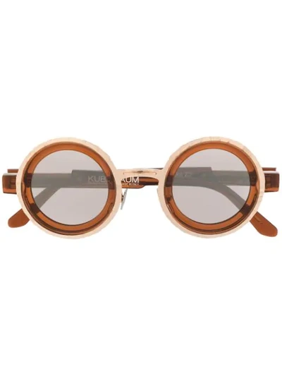 Kuboraum Colour Block Sunglasses In Brown