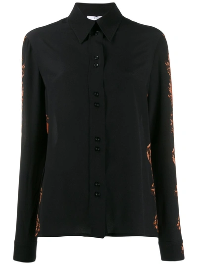 Givenchy Snakeskin Effect Button Up Shirt In Black