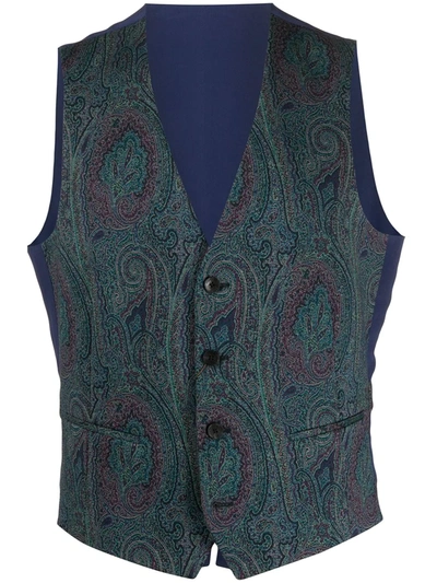 Etro Sleeveless Paisley Pattern Waistcoat In Multicolor