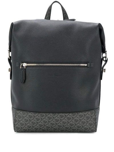 Ferragamo Dynamo Gancini Leather Backpack In Nero