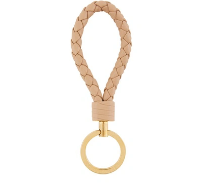 Bottega Veneta Intrecciato Leather Key Ring In Cipria