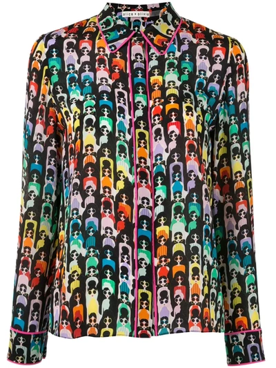 Alice And Olivia Willa Printed Silk-chiffon Blouse In Multicoloured