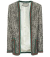 Gucci Tweed Web Relaxed Novelty Jacket With Web Trim In Schwarz