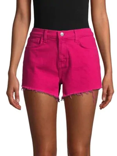 L Agence Ryland High Rise Shorts In Magenta