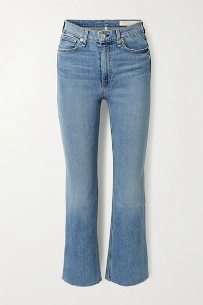 Rag & Bone Nina Cropped High-rise Flared Jeans In Light Blue