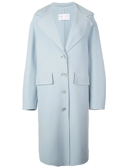 Proenza Schouler White Label Single-breasted Pressed Wool-blend Coat In Baby Blue